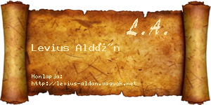 Levius Aldán névjegykártya